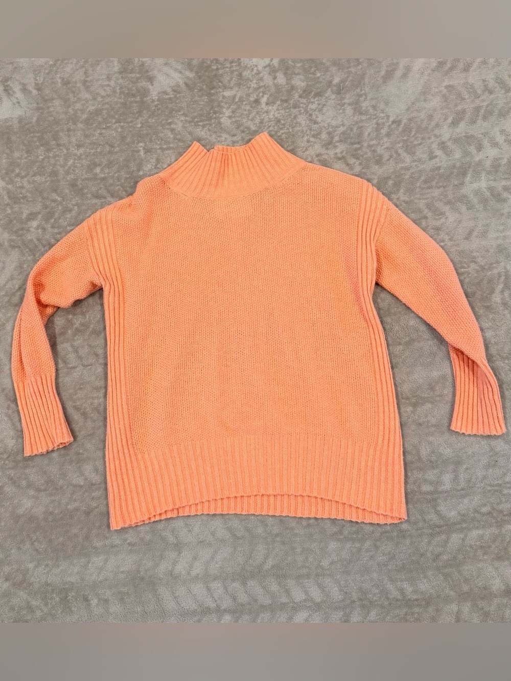 Angel of the North Anthropologie Coral Peach Costal Grandma Mock Neck Sweater XS